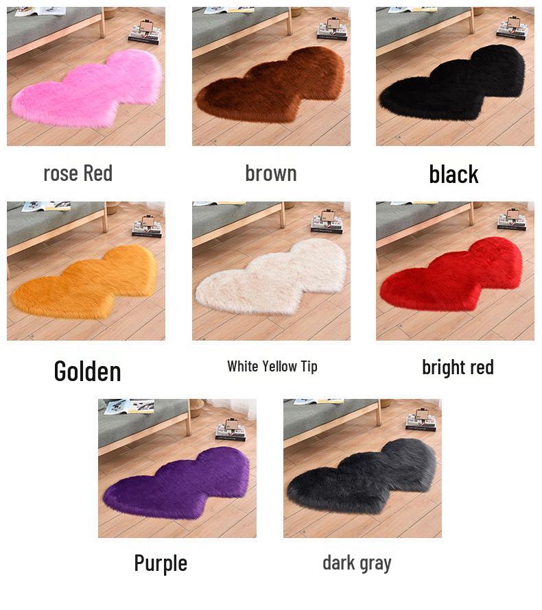 Simple Faux Wool Irregular Bedside Rug for Bedroom and Living Room