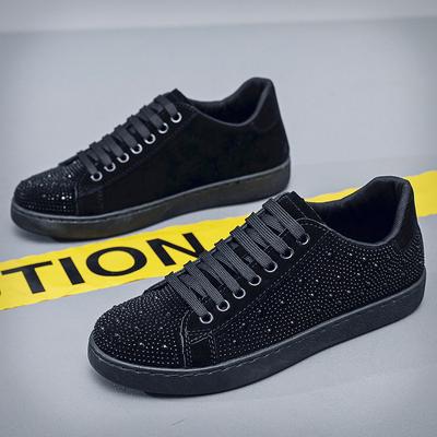 Najnowsze męskie luksusowe trampki codzienne z kryształkami 2024 Wiosna Jesień wygodne miękkie podeszwy buty sportowe do biegania sneakersy