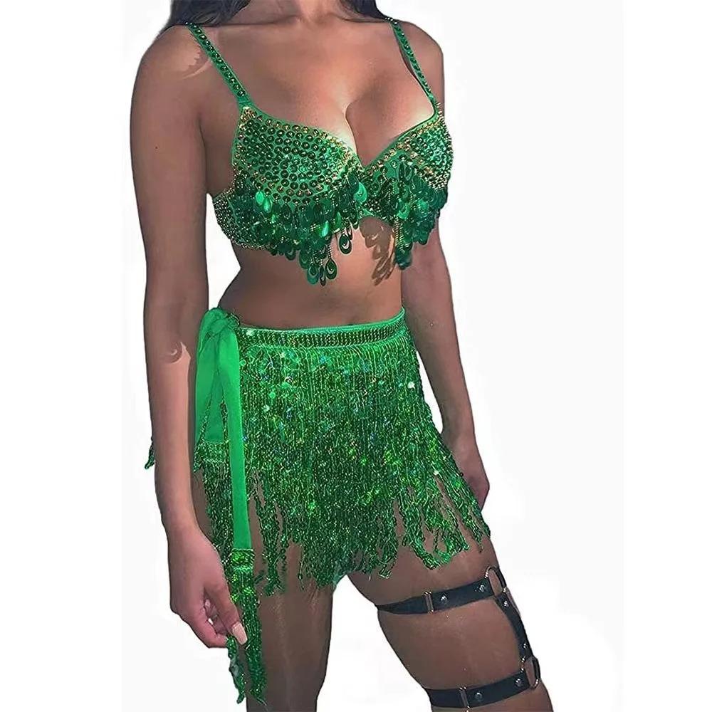 Dantelă cu Franjuri cu Paiete Laser de 15 cm, Accesorii Lanț de Talie pentru Haine de Dans Latin, Accesorii de Îmbrăcăminte DIY