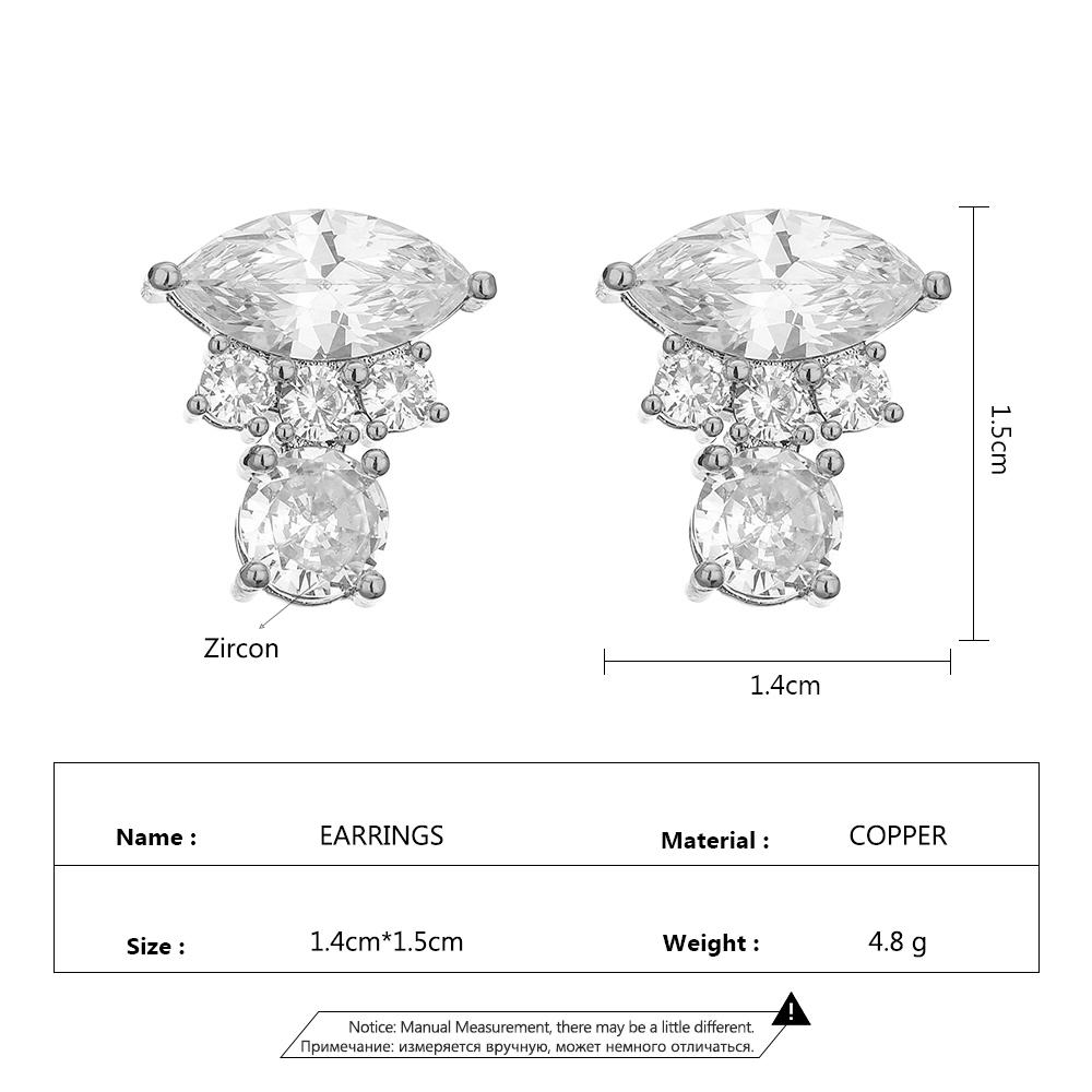 ZAKOL Cute Pink Square Zircon Stud Earrings for Elegant Women Cubic Zirconia Wedding Party Birthday Zircon