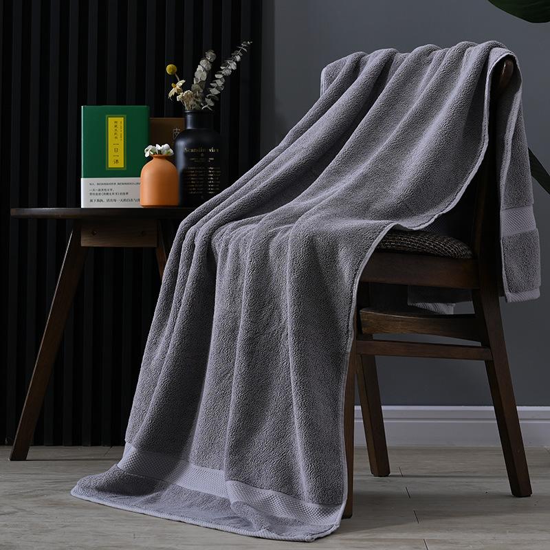 High Quality Bath Towel Skin-friendly Durable Soft and Comfortable Cotton Bath Towel 80*160 Thickened Plain Color Cotton Absorbent Hotel Bath Towel