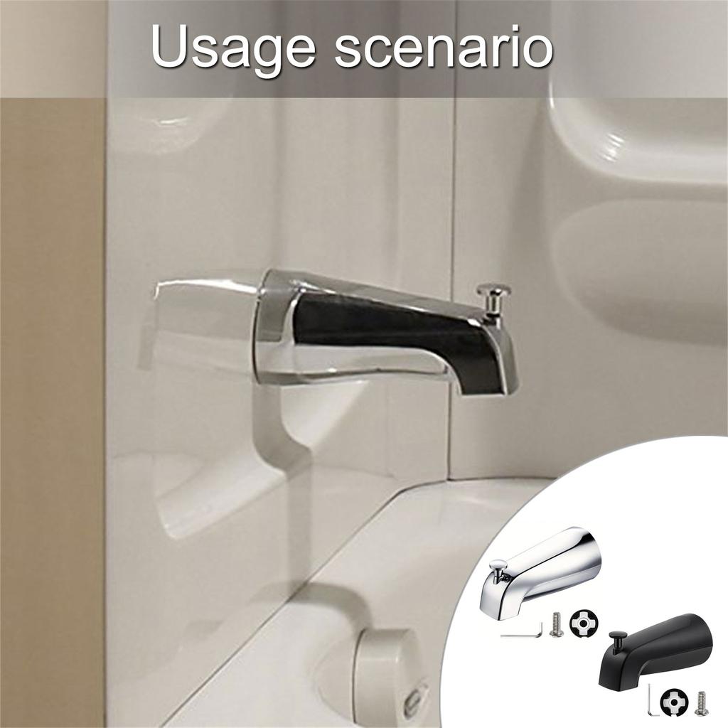 Aluminum Alloy Tub Spout with Shower Diverter Press Type Faucet Easy Installation Bathtub Accessories for Slip Pipe