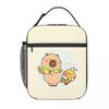 Bee And Capybara Bee Cappy Insulated Lunch Bag for Women Children Portable Food Boxes Thermal Lunch Box Tote