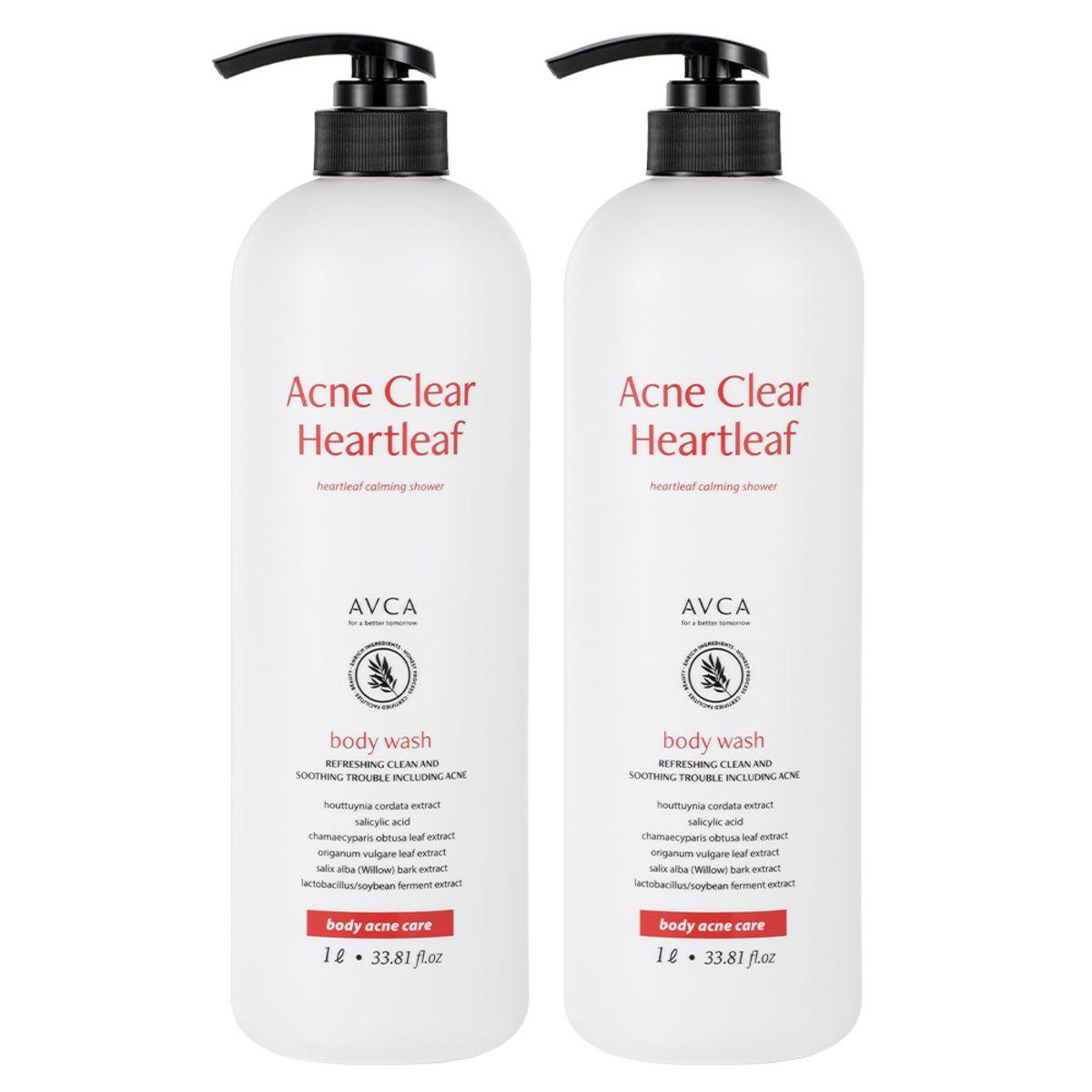 [Abka] Acne Clear Large Size Hypoallergenic Houttuynia Cordata Body Wash 1000ml x 2