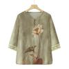 Elderly Women's Plus Size Chiffon Floral T-Shirt