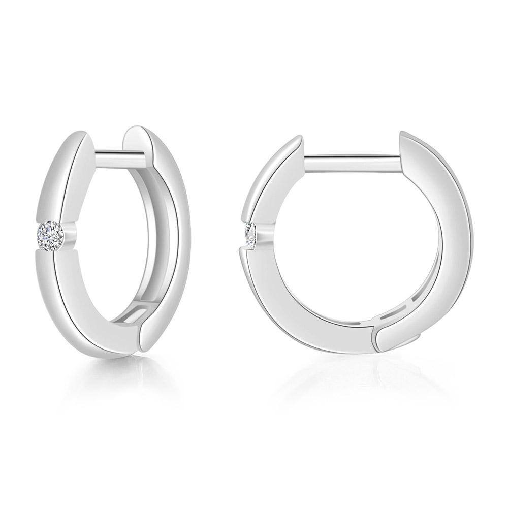 Orecchini Classici Brillanti in Zirconia Cubica da Donna Colore Oro Rosa Carini Mini Accessori per Orecchie Lobe Gioielli alla Moda E547