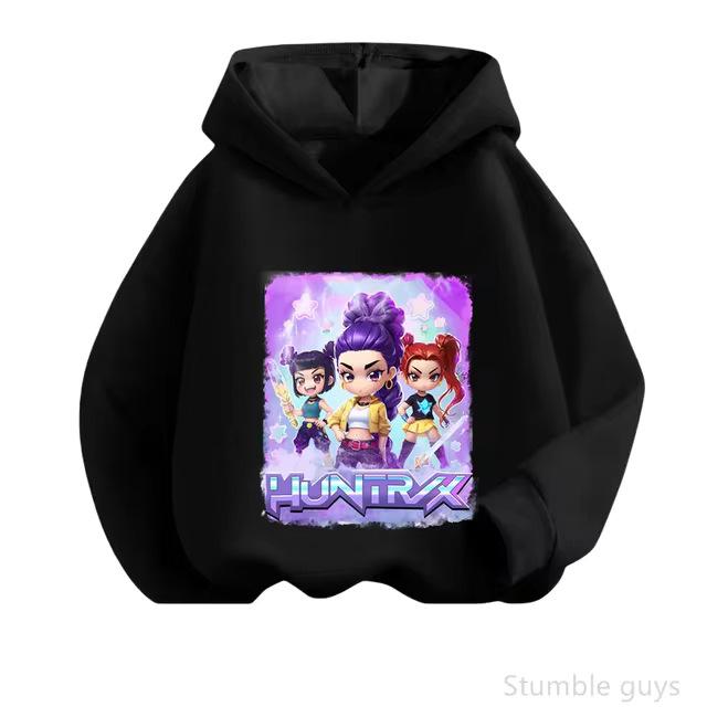 Kids' Retro Anime K-Pop Hoodie - Long Sleeve, Spring/Autumn Casual Wear for Boys & Girls