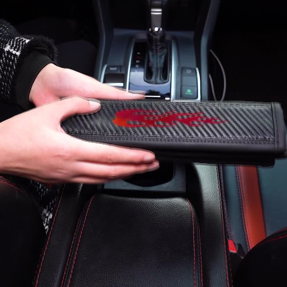 1pc Carbon Fiber Pattern Car Seat Belt Shoulder Pad Protector, Anti-Choke Design