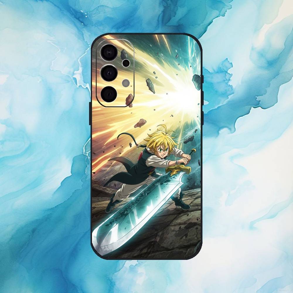 Seven D-Deadly Sins Meliodas Phone Case For Samsung S 25,24,23,22,30,21,10,9,Ultra,Plus,Lite,FE,4,5 G Soft Black Case