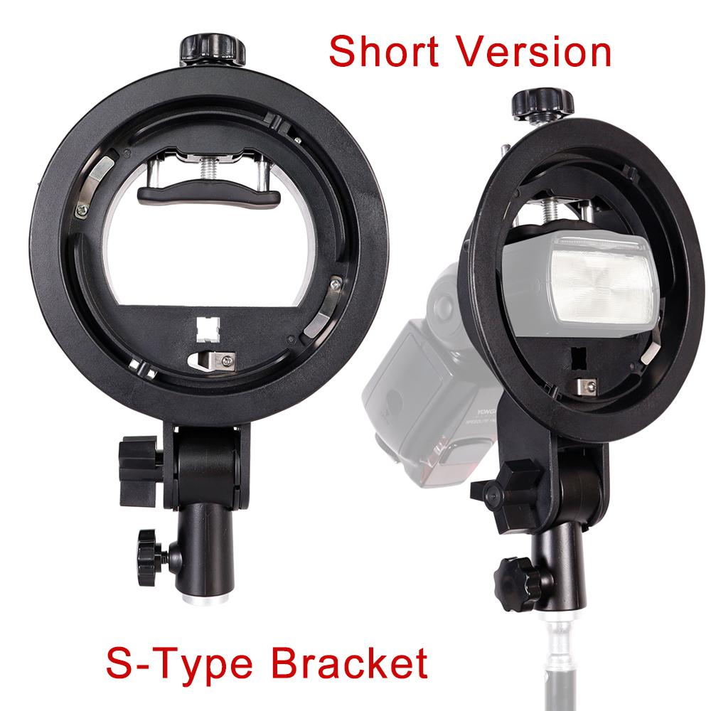 Short Version S-type Bracket Handheld Grip Holder For Speedlite Flash Bowens Mount Softbox Beauty Dish Reflector Umbrella чёрный