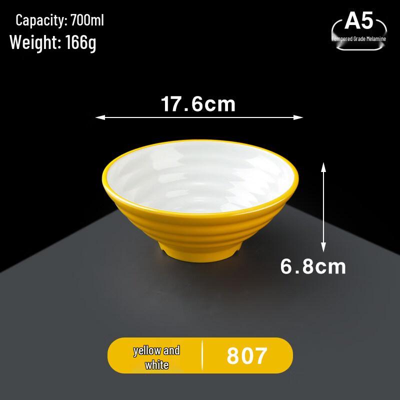 A5 Melamine 7-inch Ramen Soup Bowls - 10 Pack