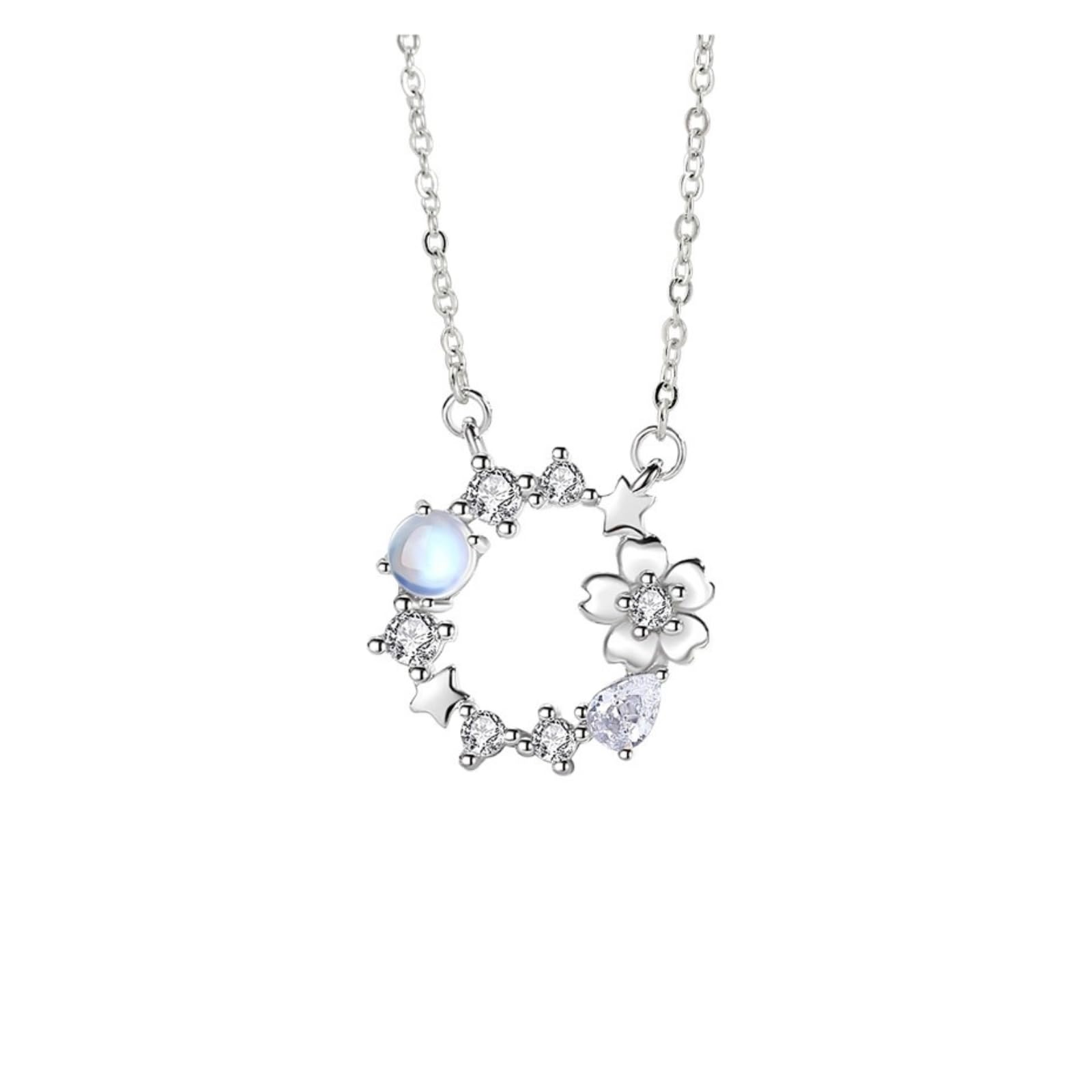 

Ожерелье «Цветущая сакура» из серебра 925 пробы с кубическим цирконием, ультрарегулируемое, на годовщину, на каждый день, розовое [ORIKIN] для женщин, серебряное, гипоаллергенное, цирконий, легкое, 2,6 г,