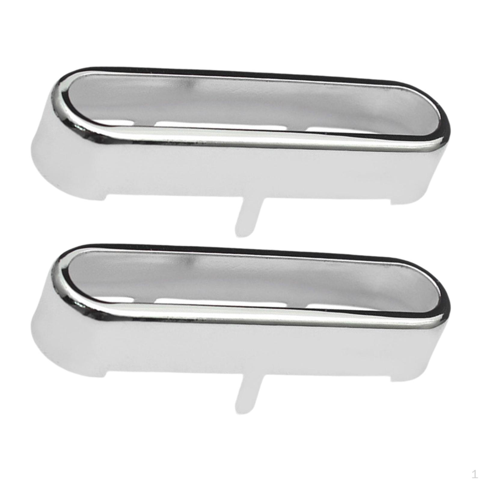 

2 Guitar Pickup Covers, Brass, Metal, Noise Reduction, Passive Bridge, Open серебряный