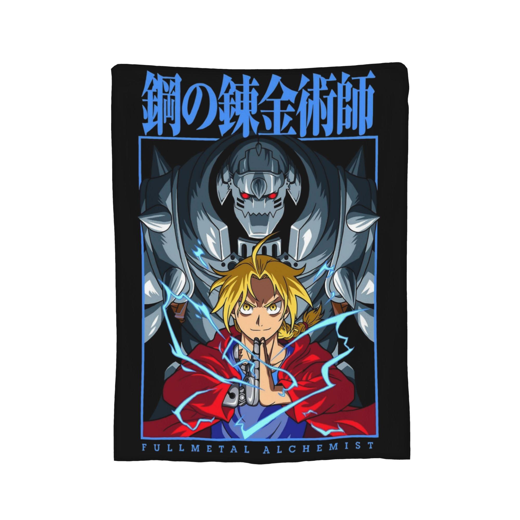 

Fullmetal Alchemist Anime Edward Elric Blankets Fleece Textile Decor Breathable Warm Throw Blanket for Bed Plush Thin Quilt 30x40in