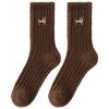 Chaussettes mi-mollet d'automne/hiver pour femmes, rembourrées, double face en peluche thermique, chaussettes de sol, chaussettes de sommeil