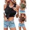 Women Round Neck Solid Color Built In Bra Tank Top Sexy Casual Inner Outer Wear Camisole