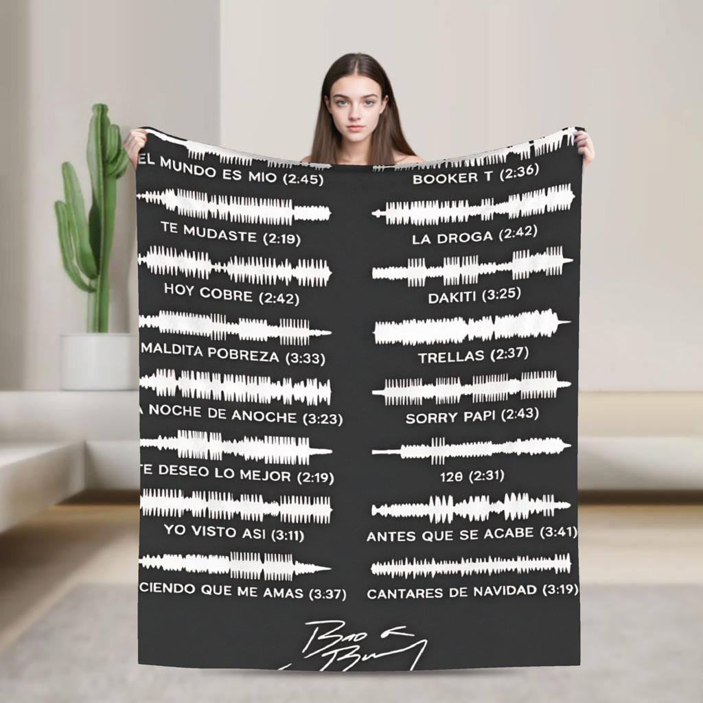 DTMF Mas Fotos Puerto Rico Frog Bad Bunny Album Blanket Soft Plush Throw Blanket For Kids Bedroom Flannel Bedspread Bed Cover