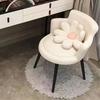 ZISIZ Home Makeup Chair with Backrest and Small Flower Pillow