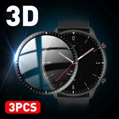 2 ADET Yumuşak Fiberglas Koruyucu Film Xiaomi Amazfit GTR 2 2e 3 pro 4 Akıllı Saat Tam Kaplama Ekran Koruyucu GTR3 GTR2 GTR4 Cam