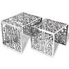 VidaXL Square Side Table 2 Pieces Silver Aluminum