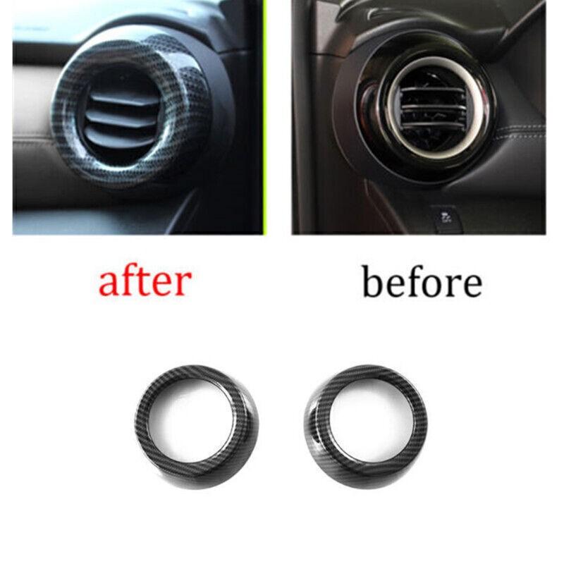 For Nissan Kicks 2018-2024 Carbon Fiber Console AC L&R Air Outlet Vent Trim 2x
