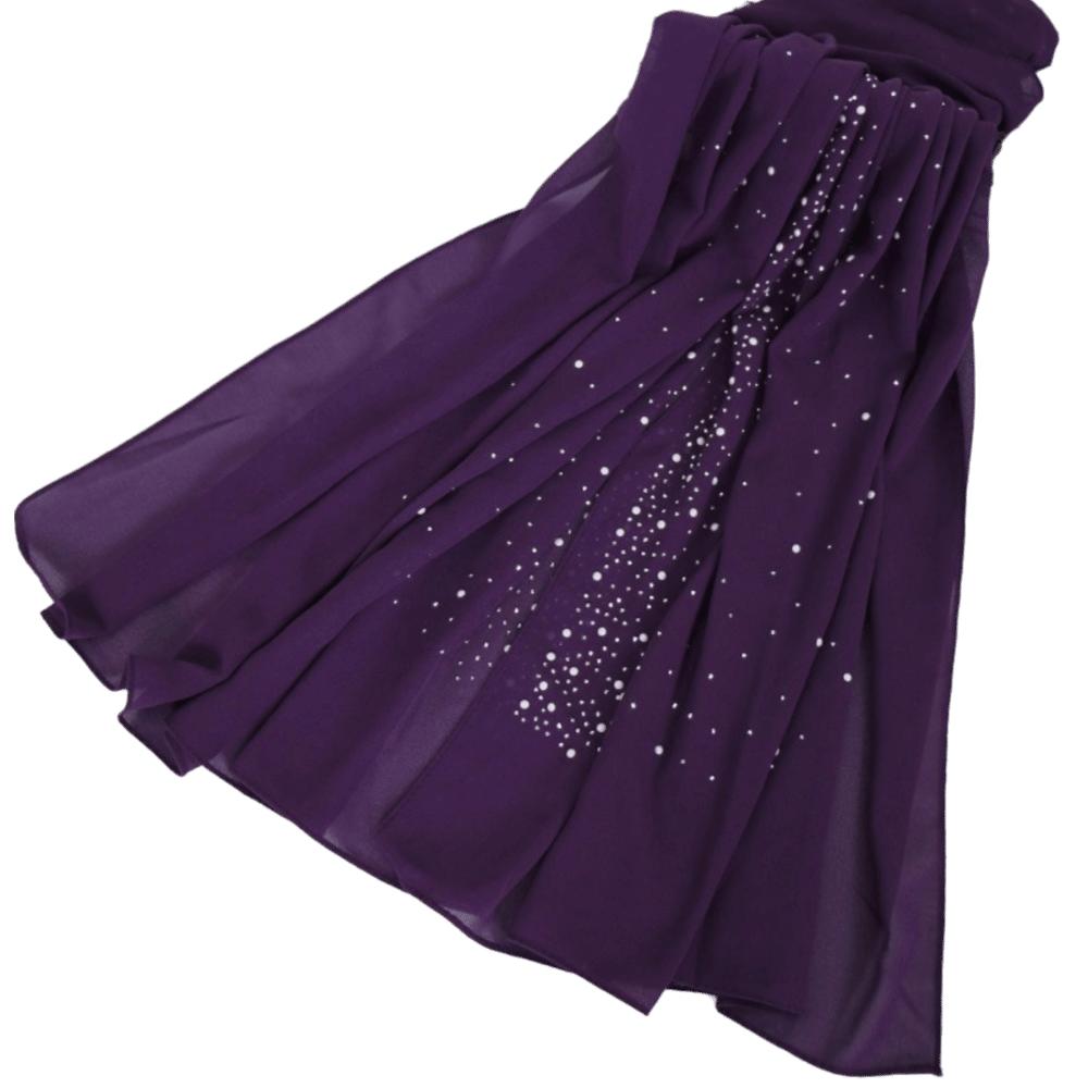 Dustproof Islamic Turban Headband 180*70cm Head Wraps Fashion Beads Shawls  Party Decor