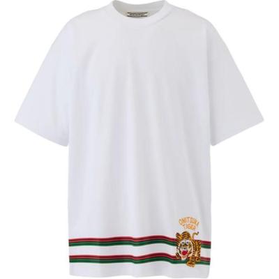 ONITSUKA TIGER Grafik-T-Shirt Serie Rundhals Bequem Lässig Kurzarm T-Shirt Unisex Oberteile Weiß 2183B377-100