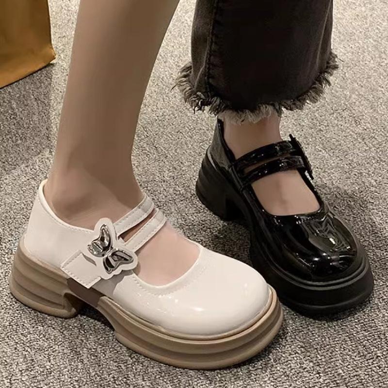 Women's Korean Retro Pearl Loafers – White, Summer 2025, Versatile Shallow Mouth, College Style, Thick Sole, Round Toe, Mary Jane Shoes.