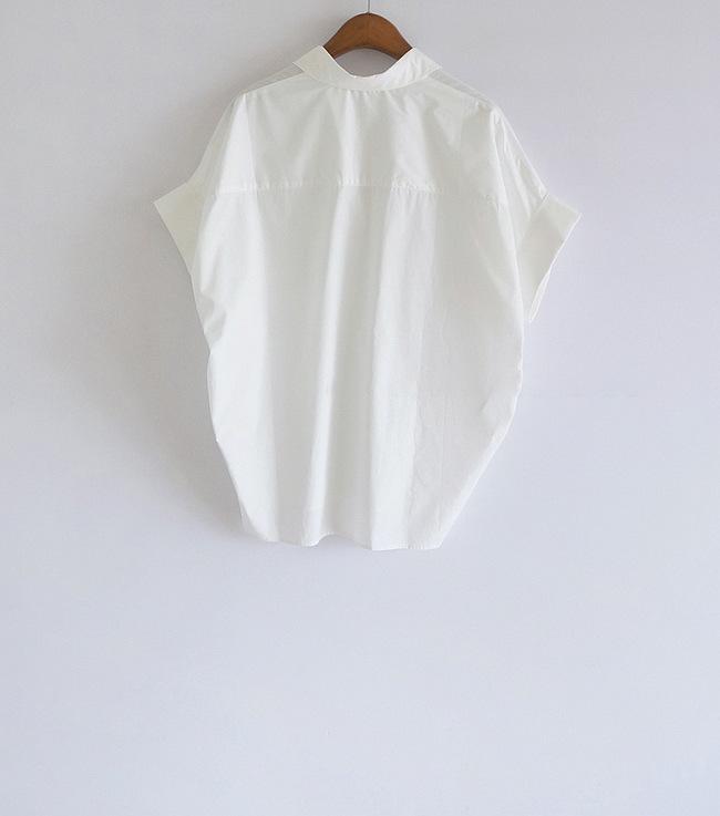 Stylish Women's Cotton White V-Neck Loose Bat Sleeve Shirt In Stock!