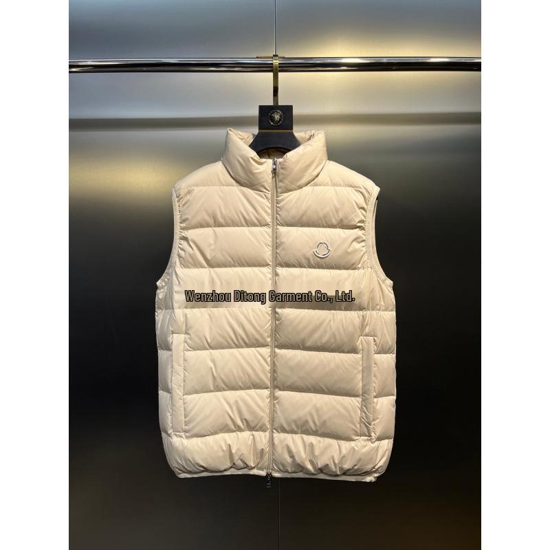 M Brand 2025 Winter Classic Men's Three-Color Stand Collar Slim Fit White Duck Down Vest