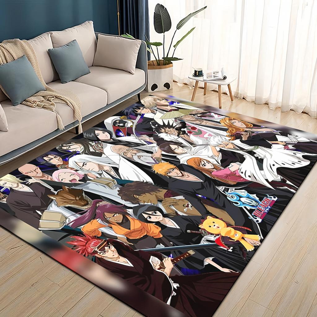 3D Kreskówkowy Bleach Kurosaki Ichigo Dywanik Anime do Salonu Sypialni Domu Dekoracja Sofy, Mata Podłogowa Antypoślizgowa do Zabawy dla Dzieci