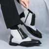 Men's High-Top Leather Pointed Toe Boots - Formal Casual Large Size Fashionable Short Martin Boots for Autumn.