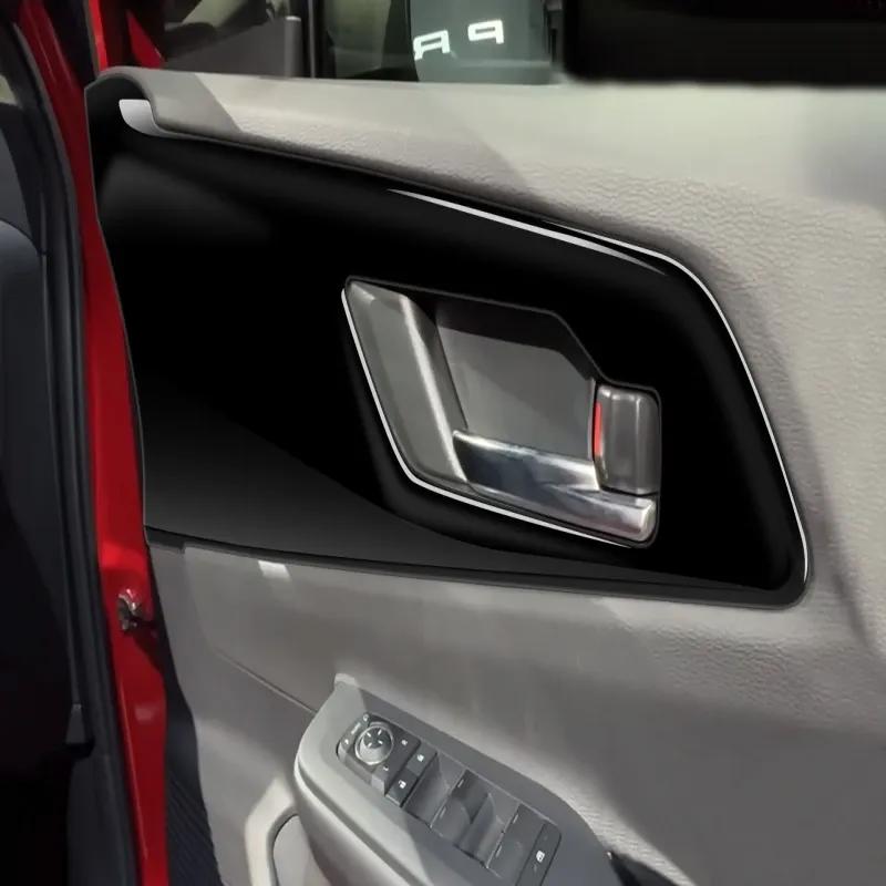 LHD RHD For Toyota Prius 60 Series  2024  ABS Carbon Fiber Black Car Inner Door Handle Bowl Panle Cover Sticker Accessories