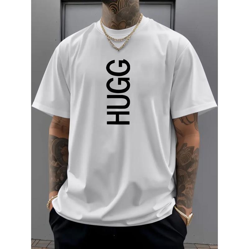 European Sizes Men'S Fashion Casual Graphic T-Shirt - Urban Street Style, Daily Wear And Sports, Soft And Breathable, Bold Print Design