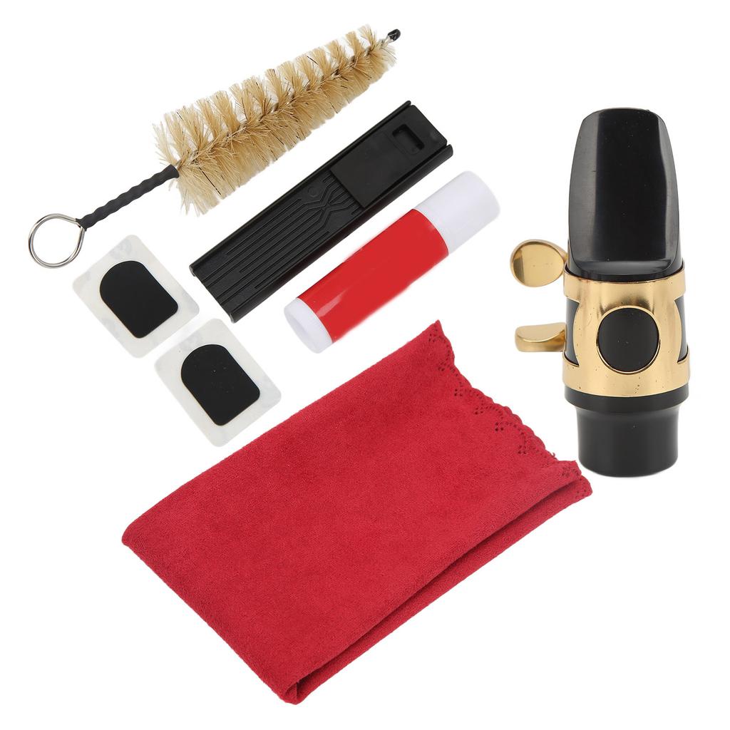 Saxophone Mouthpiece Kit Soprano Cleaning Set Brush Ligature Cork Grease for Maintenance