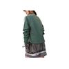Adidas FW24 Striped Casual Fleece Thick Round Neck Long Sleeve Sweatshirt Women Sweatshirt Oxidized-Green White HM1930