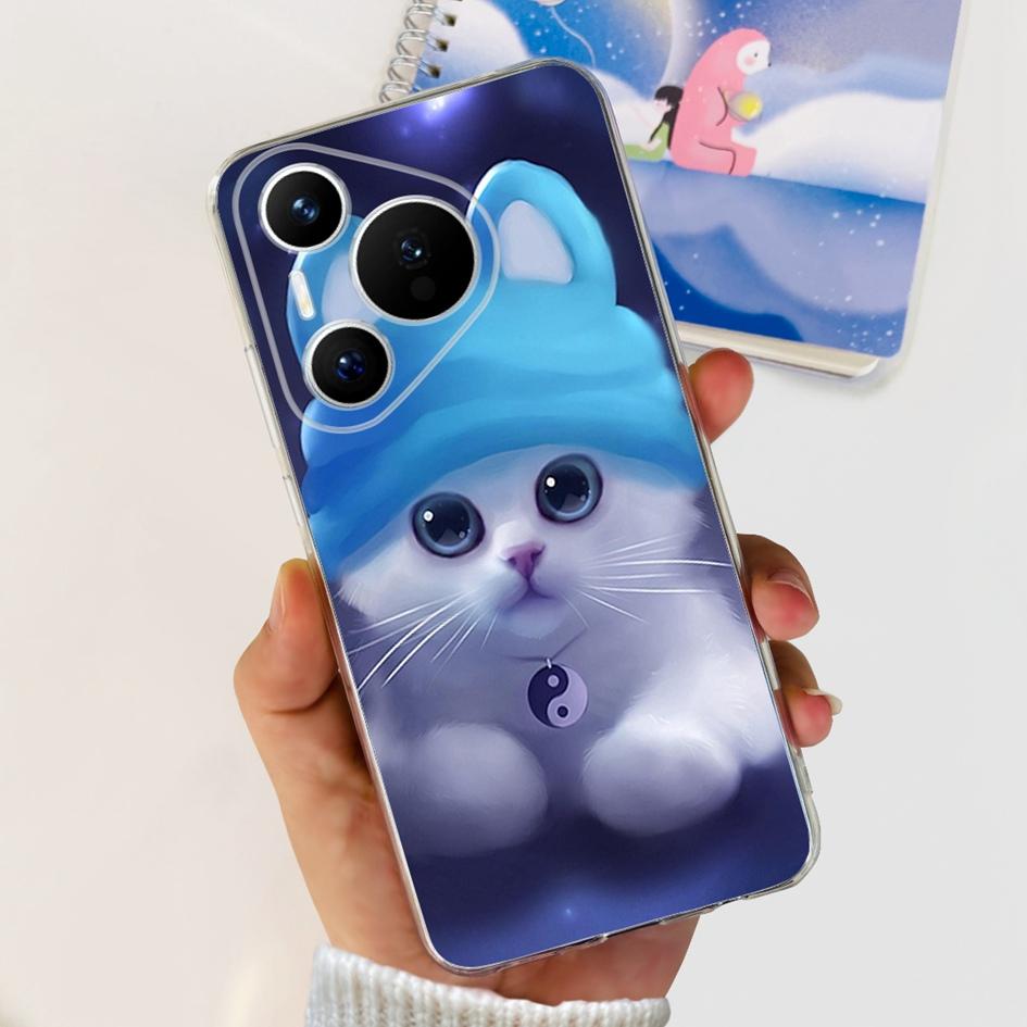 For Huawei Pura 70 Pro Plus Case Fashion Flowers Clear Soft Silicone Shockproof Phone Cover For Huawei Pura 70 Pro Pura70 Bumper