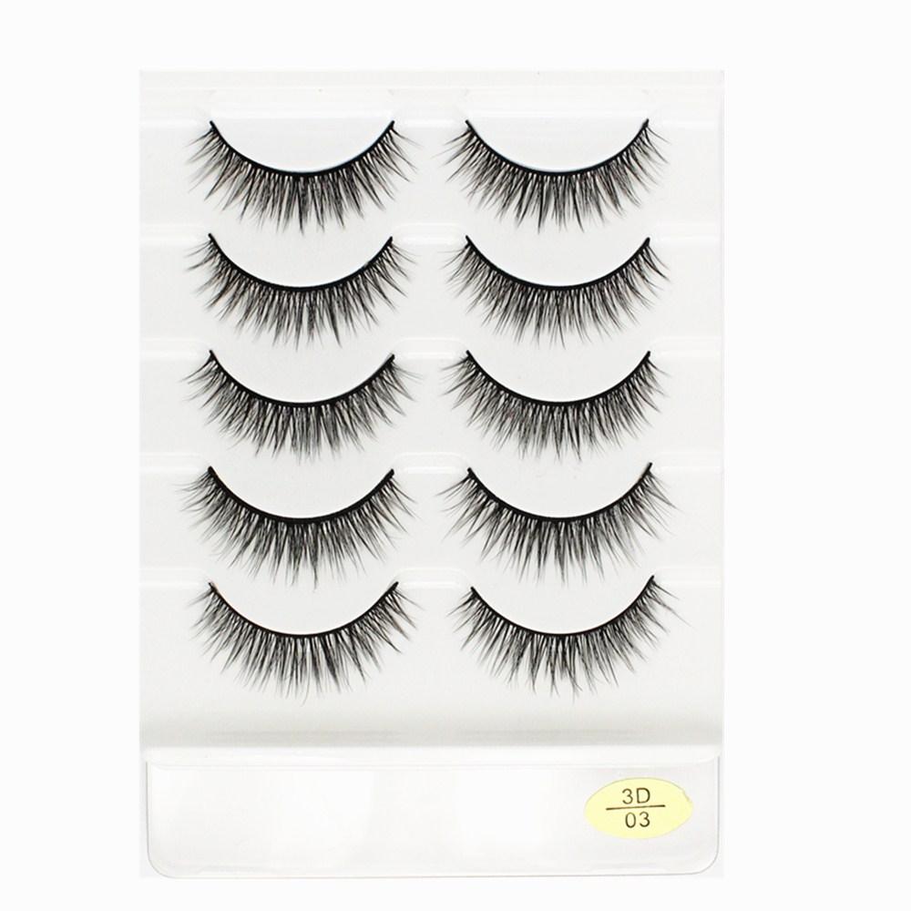 

5 пар 3D норкових вій накладні вії ручної роботи пухнасті довгі вії натуральні інструменти для макіяжу очей вії окремі вії