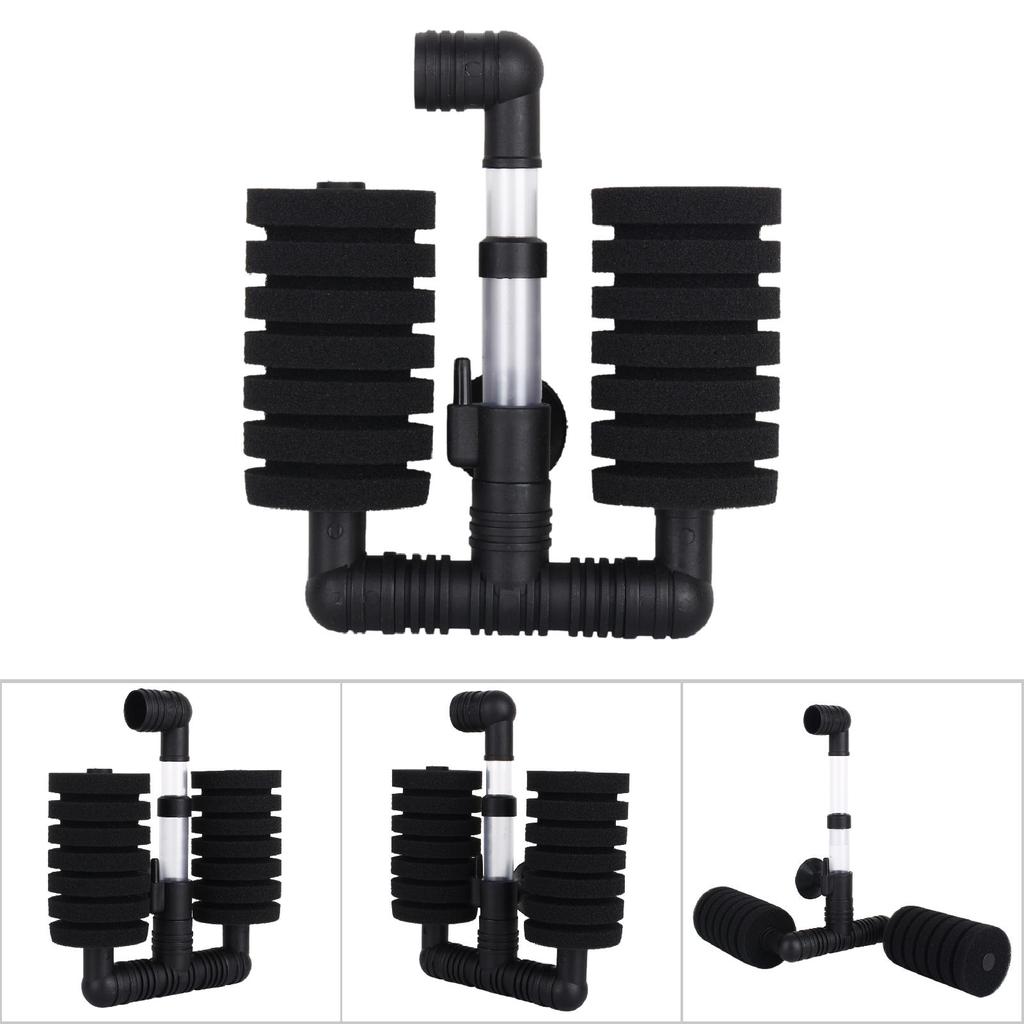 Aquarium Fischbecken Biochemische Luftpumpe Doppel Schwamm Wasserfilter Saugnapf XY-2831