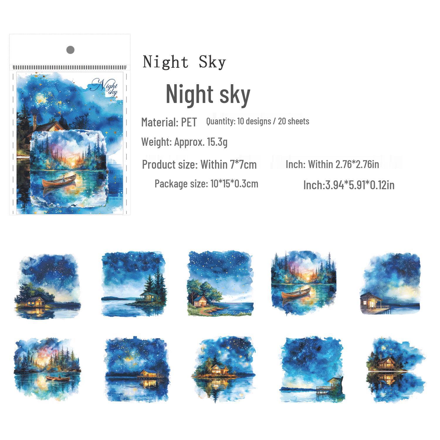 Gugu Forest Sunset Beach Scenery Sticker Set - 20 Sheets