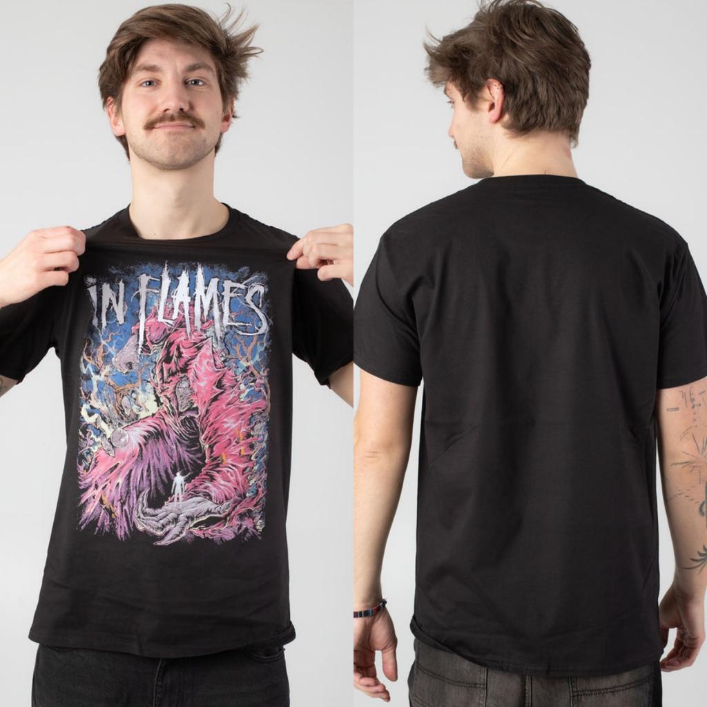 In Flames Graphic Cotton Tshirt Unisex Summer Short Sleeve Fashion Brand Tee Luxury Casual Vintage Tees