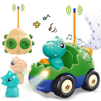 KaeKid RC Car Dinosaur Toy for Boys Car Toy for 2 To 3 Year Olds Electric RC Remote Control Car Popular for Kids with LED Lights and Music Engine