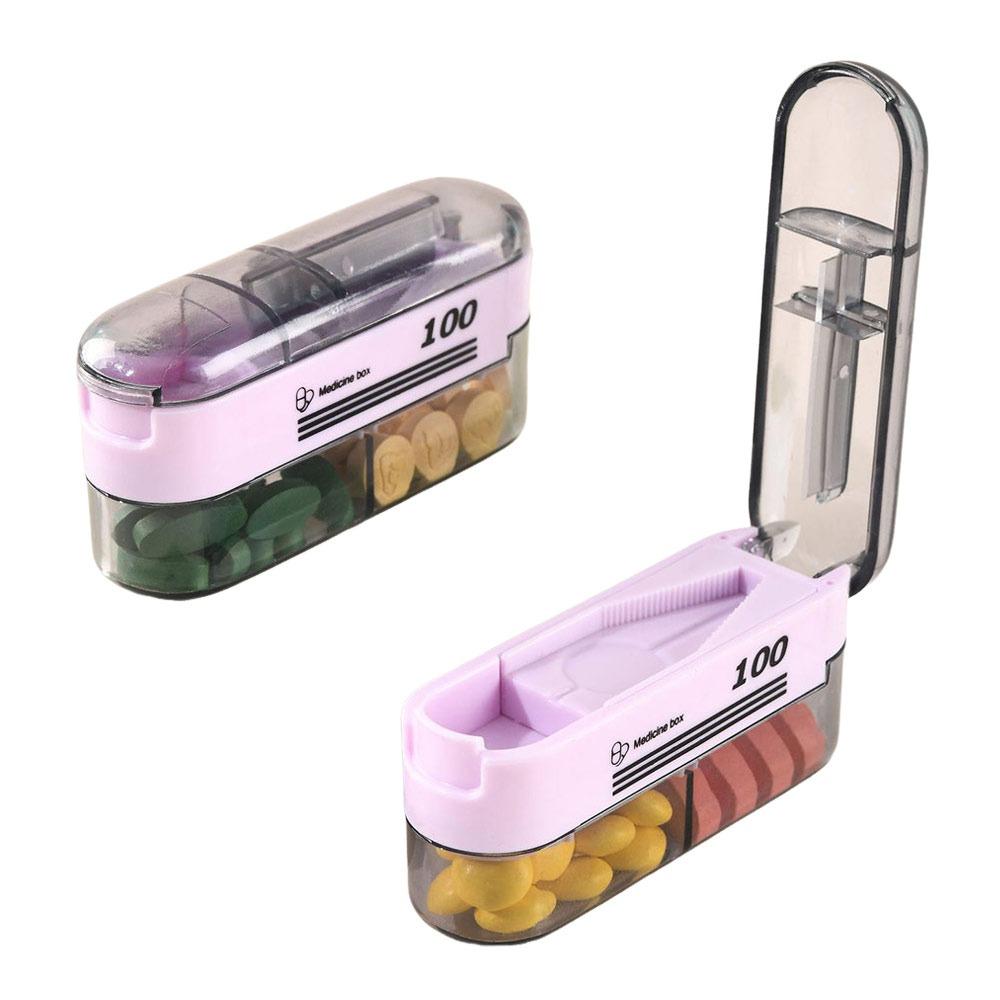 New Portable 7-day Pill Box Moisture-proof Precise Pill Splitting Storage Case Adjustable Pill Dispenser фиолетовый