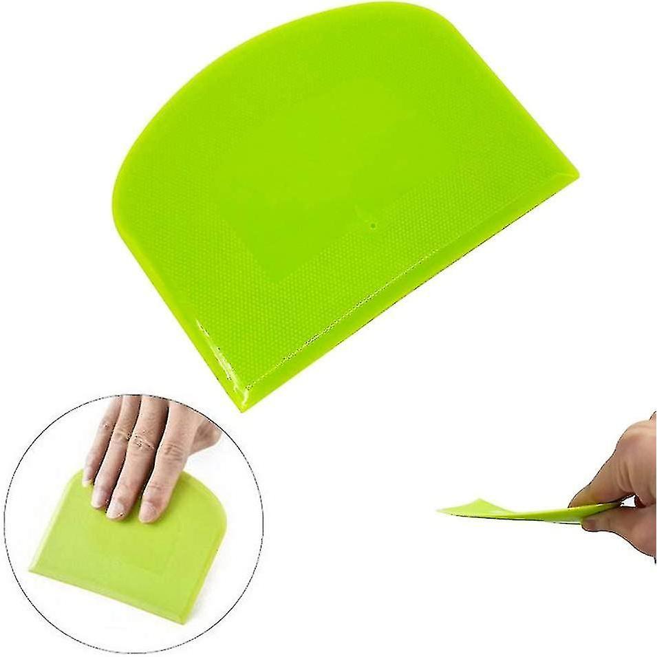 2 Pieces Dough Scraper Bowl Scraper Food-safe Plastic Dough Cutter Flexible Plastic Scraper