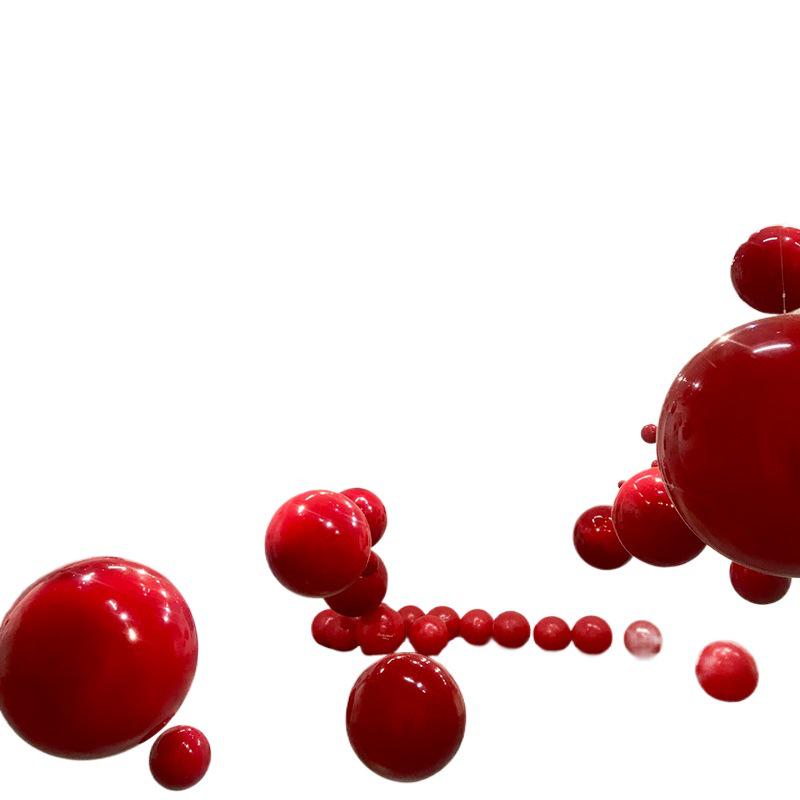 Red Stainless Steel Hollow Sphere for Decorative Hanging or Display
