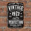 1972 Vintage Tin Sign  Retro Aged To Perfection Metal Wall Art Classic Bar Plaque Style Office  Home Decor for Clubs