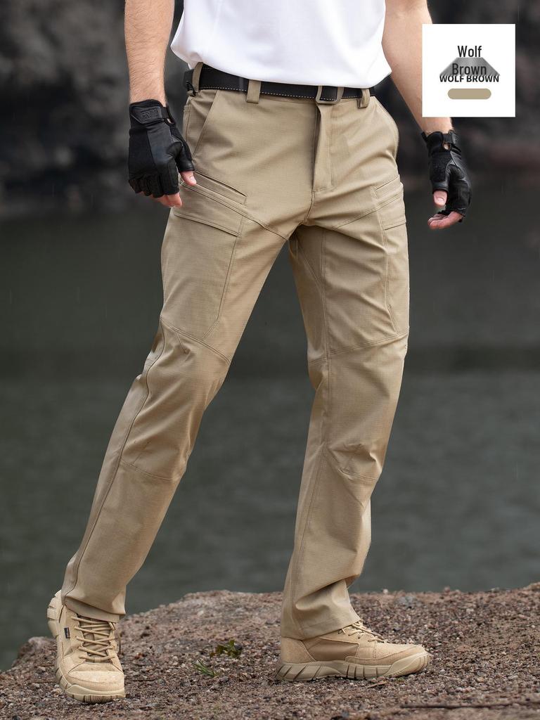 Free Soldier Men's Tactical Cargo Pants: Stretch, Plaid, Multi-Pocket, Wear-Resistant Outdoor Wear
