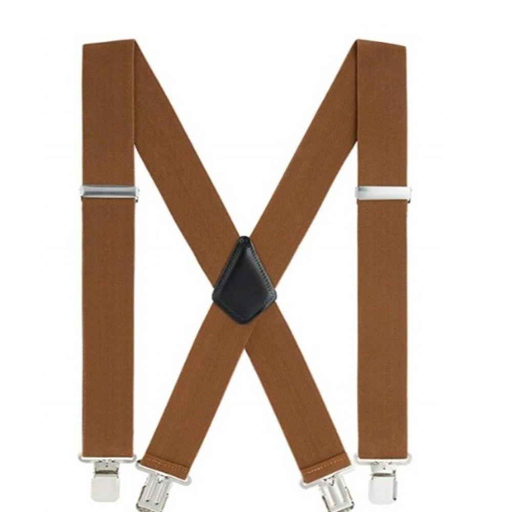 5cm Wide X-Type Suspenders Solid Color Elastic Pants Braces Simple Adjustable Suspenders Business