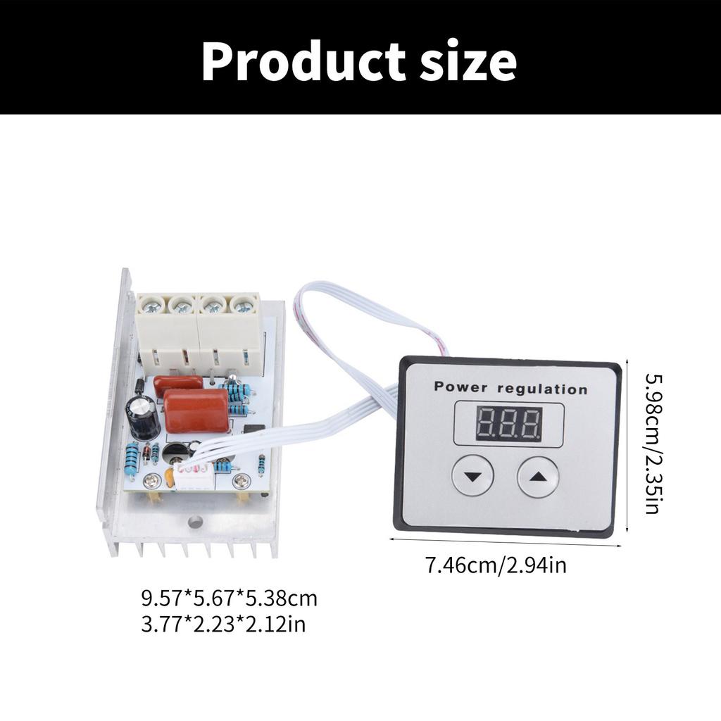 AC220V 80A 10000W Regolatore di Tensione SCR Controllo Velocità Dimmer Termostato Dissipazione del Calore per Controllo Velocità Motore