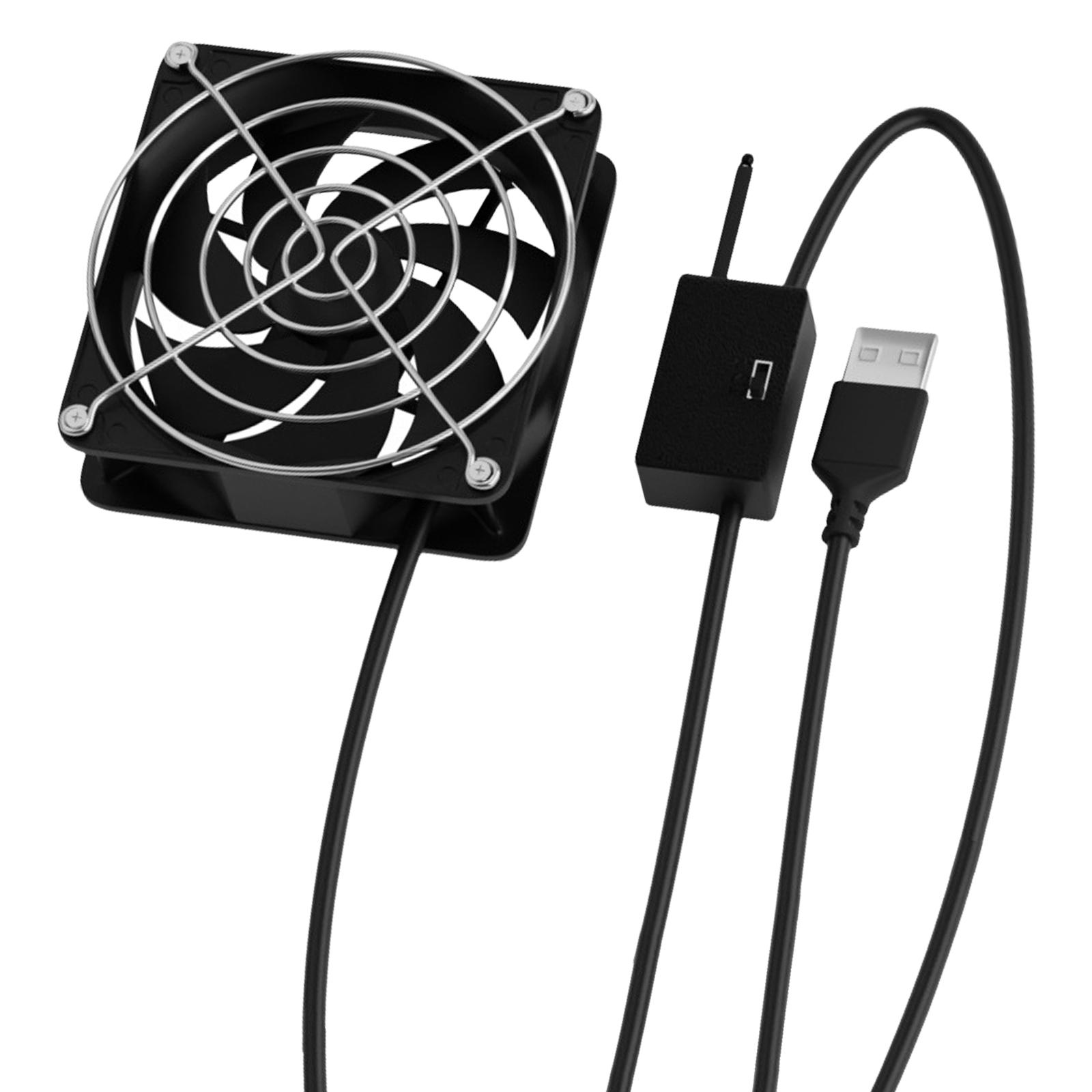 

Вентилятор охлаждения с регулировкой температуры, питание от USB, 3 скорости, регулируемый термостат, 8x8 см для роутера, ТВ-приставки, игровой консоли 30C